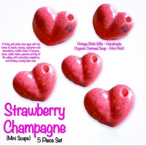 VintageBitch Gifts - Strawberry Champagne Organic Oatmeal Mini Soaps